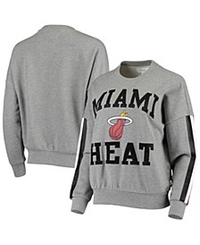 Women's Gray Miami Heat Slouchy Rookie Pullover Sweatshirt