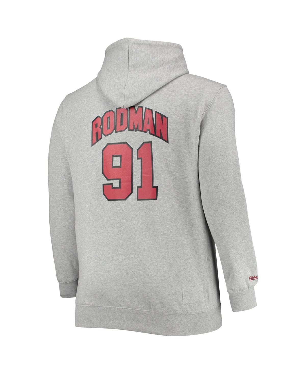 Mitchell & Ness Men's  Dennis Rodman Heathered Gray Chicago Bulls Big And Tall Name And Number Pullov In Heathered Gray