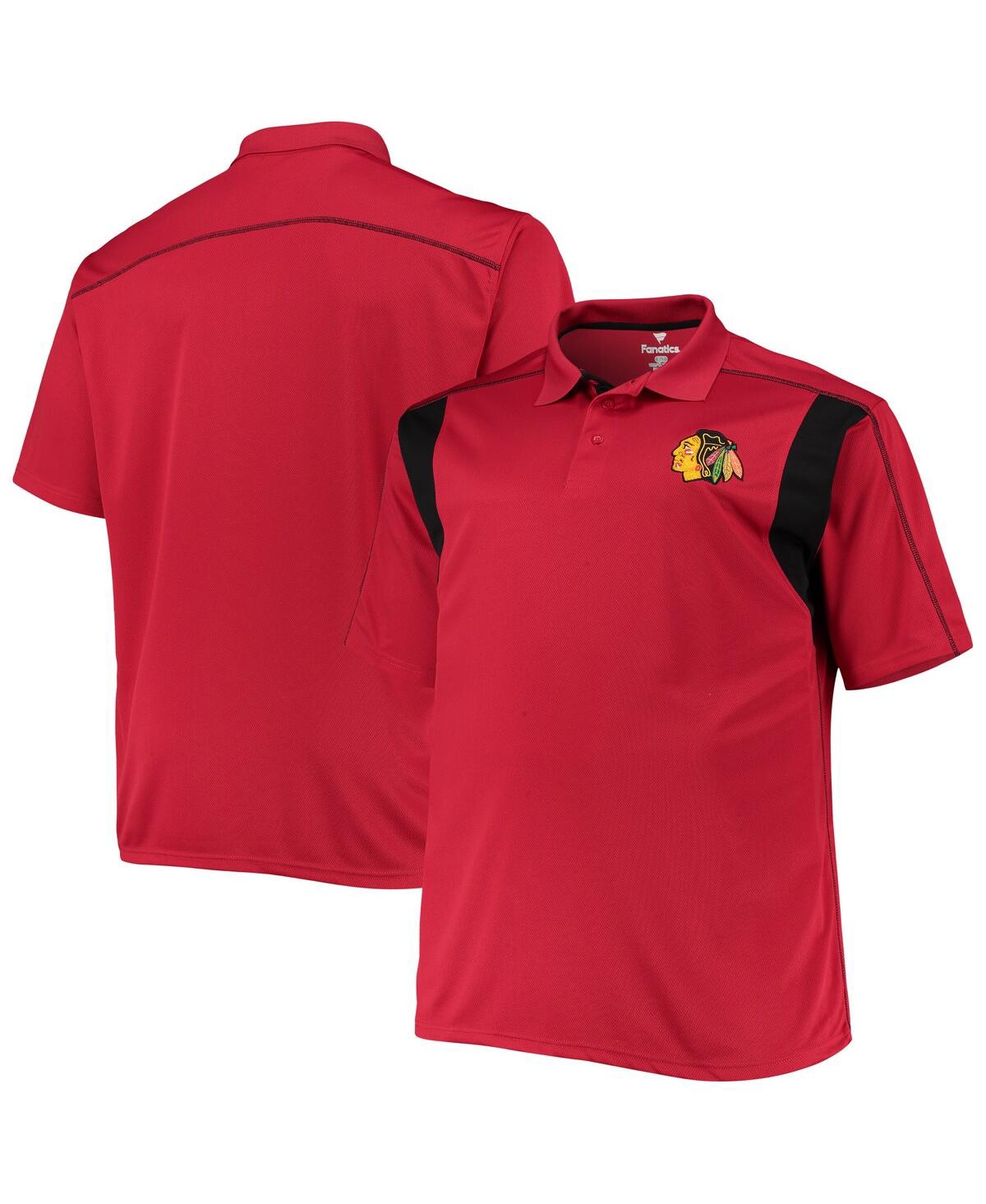 Profile Men's Red Chicago Blackhawks Big And Tall Birdseye Polo Shirt