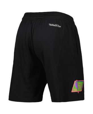 Men's Black Los Angeles Lakers Hardwood Classics Color Bomb Energy Shorts