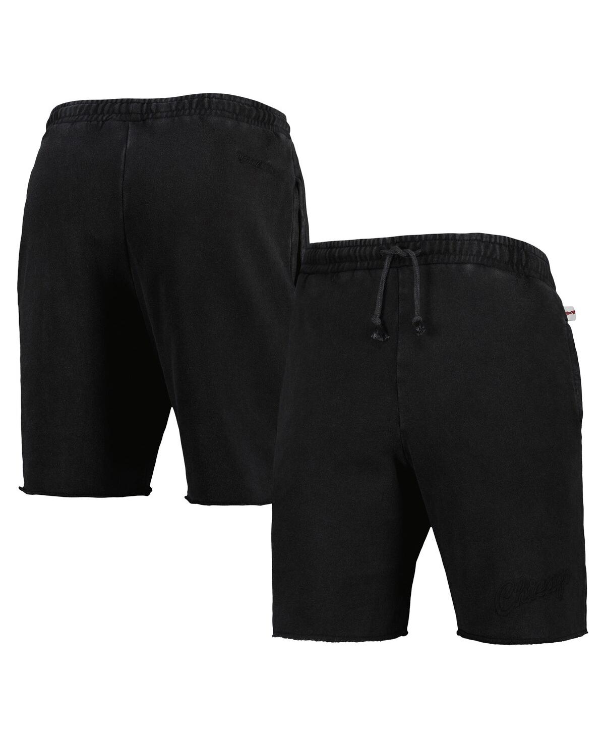 Mitchell & Ness Men's  Black Chicago Bulls French Terry Tonal Fleece Shorts In Black