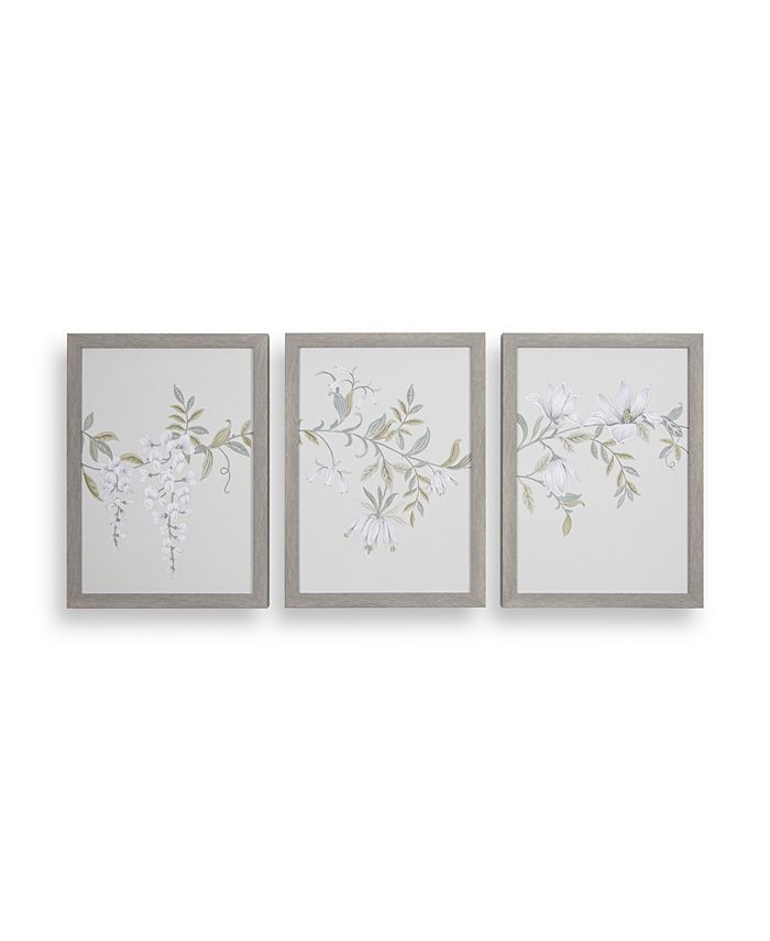 Laura Ashley Parterre Framed Canvas Wall Art Set Of 3 Macys