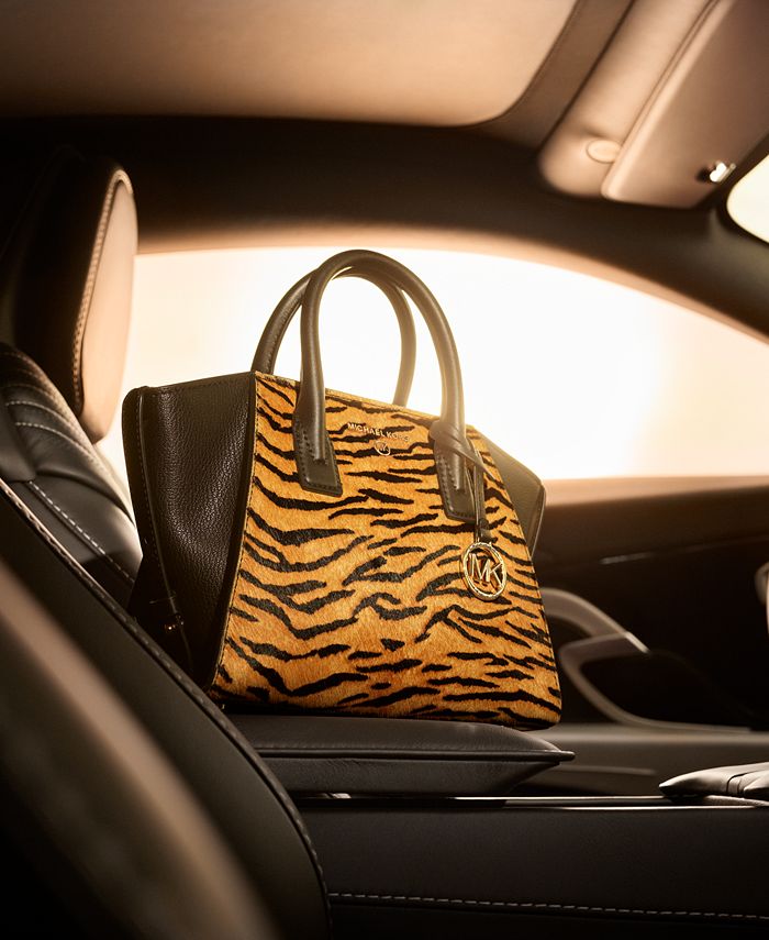 Michael Kors Tiger Print Calf Hair Avril Top Zip Satchel & Reviews -  Handbags & Accessories - Macy's
