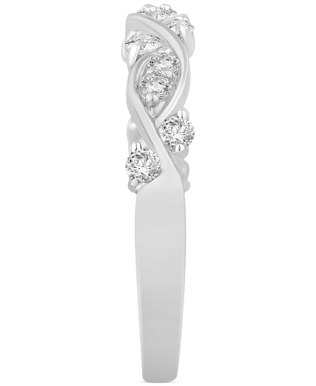 Diamond Swirl Band (3/8 ct. t.w.) in 14k White, Yellow or Rose Gold