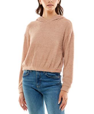 Ultra Flirt - Juniors' Teddy Textured Drop-Shoulder Hoodie
