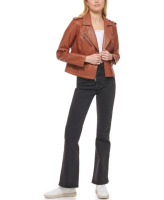 Women's Classic Faux Leather Asymmetrical Moto Jacket