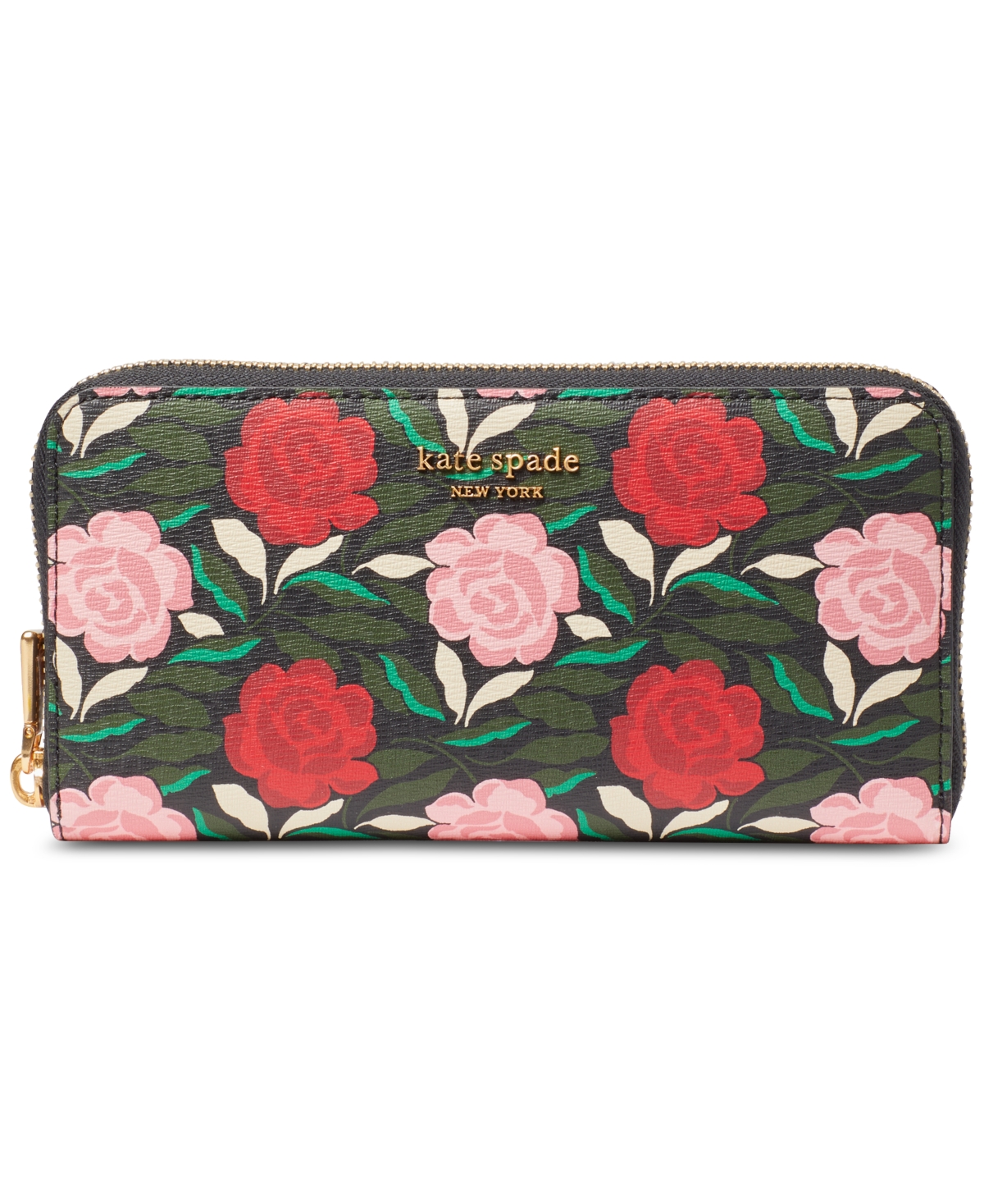  Kate Spade New York Morgan Rose Garden Printed Saffiano Leather  Zip Around Continental Wallet Black Multi One Size : Clothing, Shoes &  Jewelry
