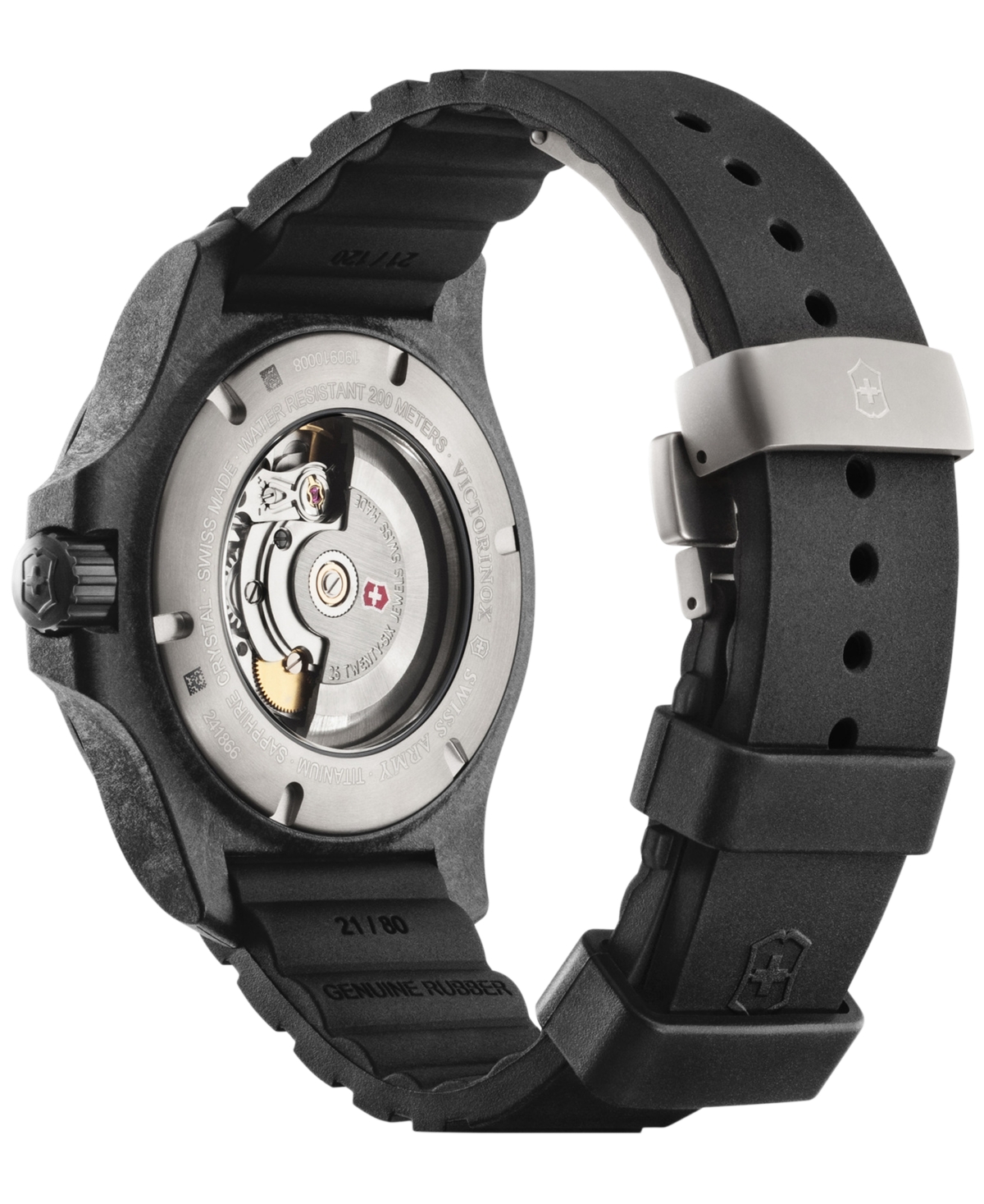 Shop Victorinox Men's Automatic I.n.o.x. Carbon Black Rubber Strap Watch 43mm Gift Set
