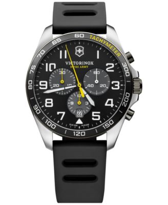 Victorinox - Men's Chronograph FieldForce Sport Black Rubber Strap Watch 42mm