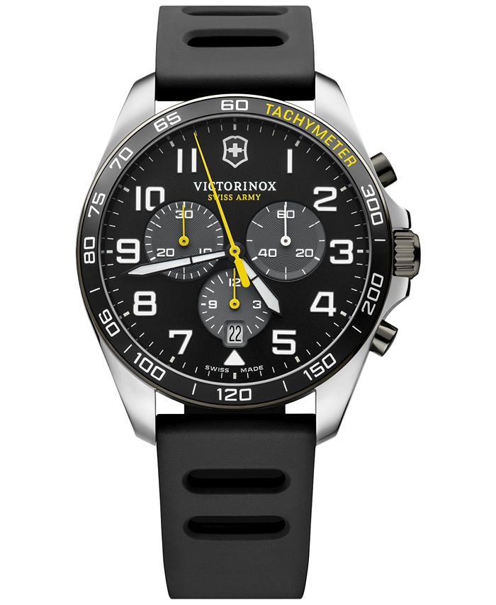 Victorinox swiss army watch men's black rubber hot sale strap