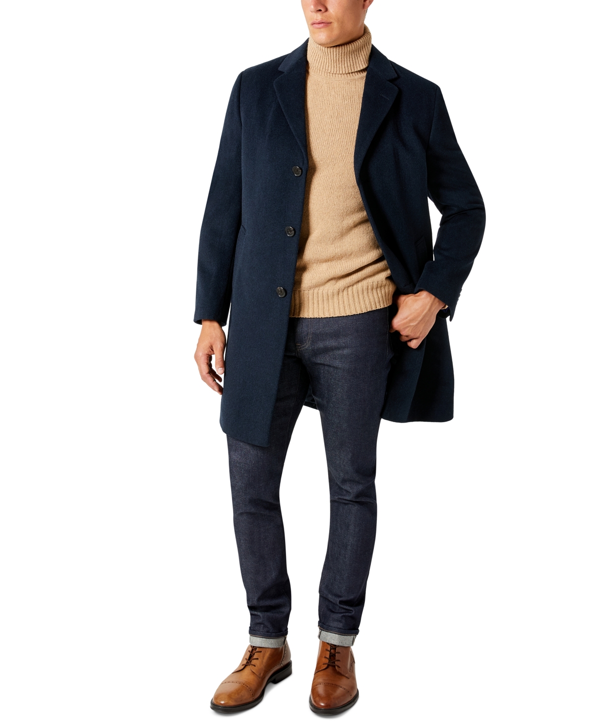 Kenneth Cole Reaction Men's Single-Breasted Classic Overcoat