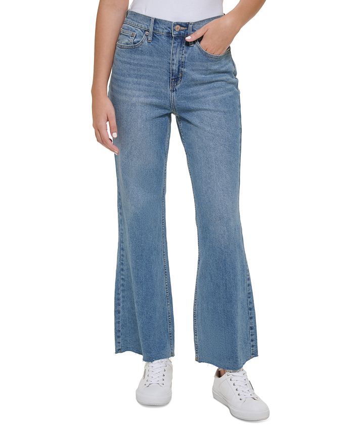 Calvin Klein Jeans Women's Super High-Rise Raw Flare-Hem Jeans & Reviews -  Jeans - Juniors - Macy's