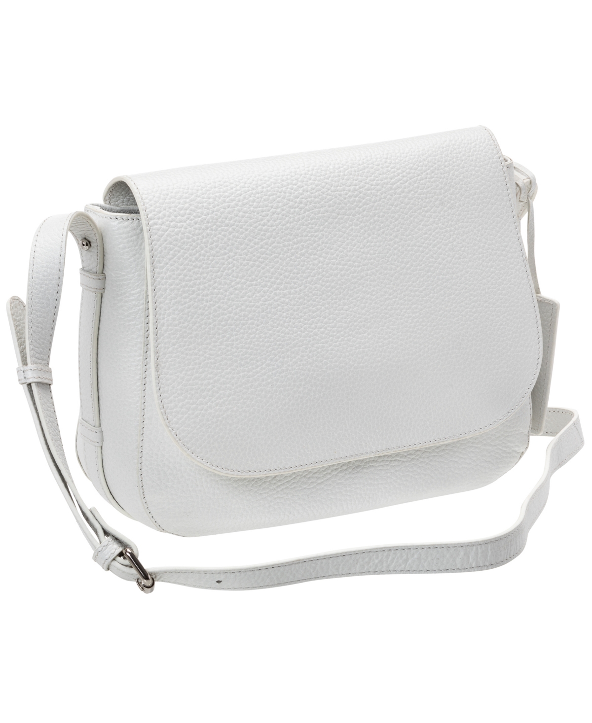 Mancini Women's Pebbled Amy Crossbody Handbag In White