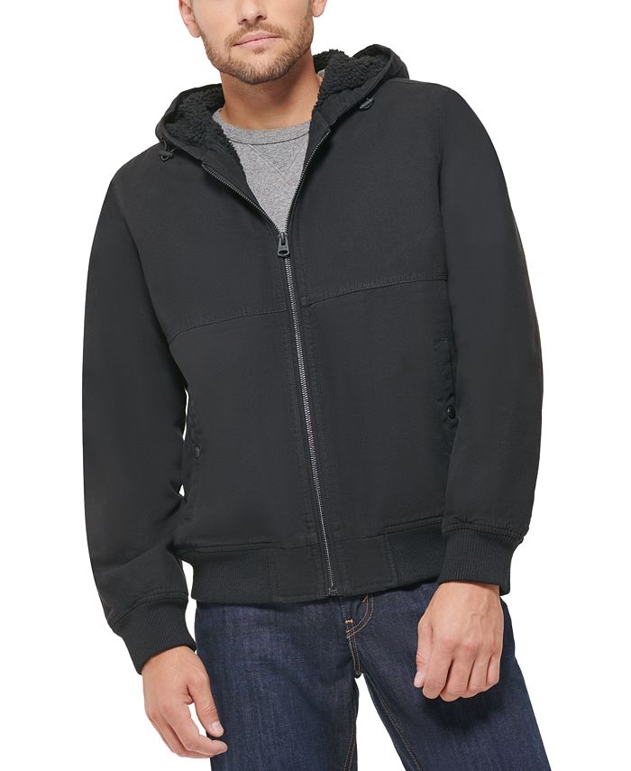 Levi's Men's Cotton Workwear Sherpa Hooded Bomber Jacket - Macy's