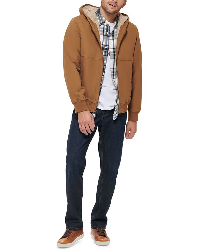 Levi's Men's Cotton Workwear Sherpa Hooded Bomber Jacket & Reviews