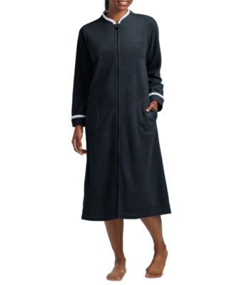 Miss Elaine - Women's Long-Sleeve Zip-Up Knit Robe