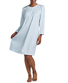 Women's Embroidered Long-Sleeve Nightgown