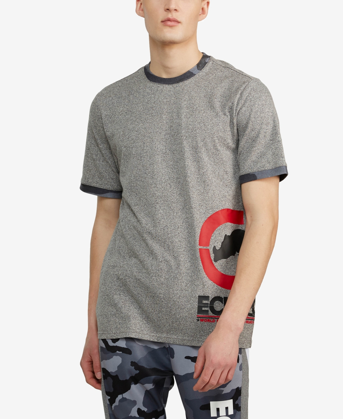 Shop Ecko Unltd Men's Big And Tall Short Sleeves Rock And Roll T-shirt In Gray Marle