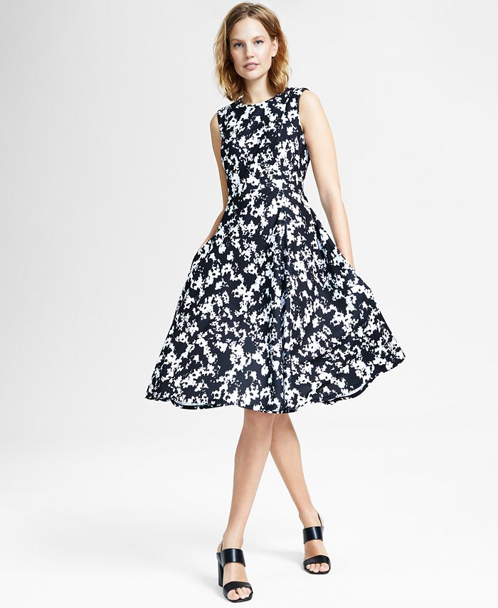 Calvin Klein Petite Jewel-Neck Sleeveless Midi Dress & Reviews - Dresses -  Petites - Macy's