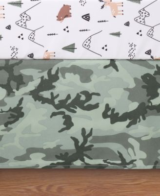 Woodland Camo Crib Bedding Set for Baby Boys, 3 Piece Nursery Bed Set, Crib Comforter, Fitted Sheet, Crib Skirt