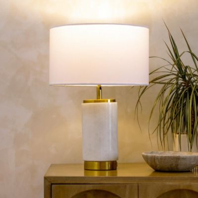 Arden 17" Modern LED Marble Table Lamp with Charging USB Port