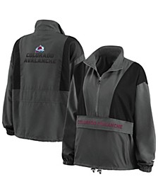 Women's Charcoal Colorado Avalanche Popover Packable Half-Zip Jacket