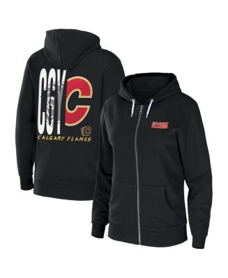 Women's Black Calgary Flames Sponge Fleece Full-Zip Hoodie