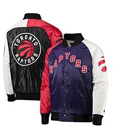 Men's Purple, Red, White Toronto Raptors Tricolor Remix Raglan Full-Snap Jacket