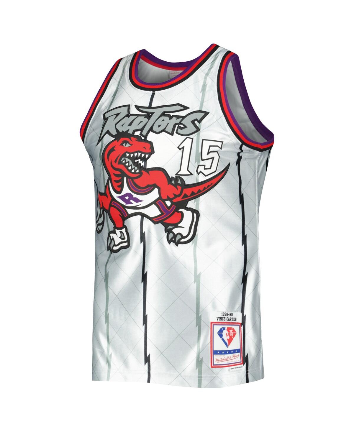 Men's Mitchell & Ness Vince CarterToronto Raptors 1998-99 Hardwood Classics 75th Anniversary Swingman Jersey - Platinum