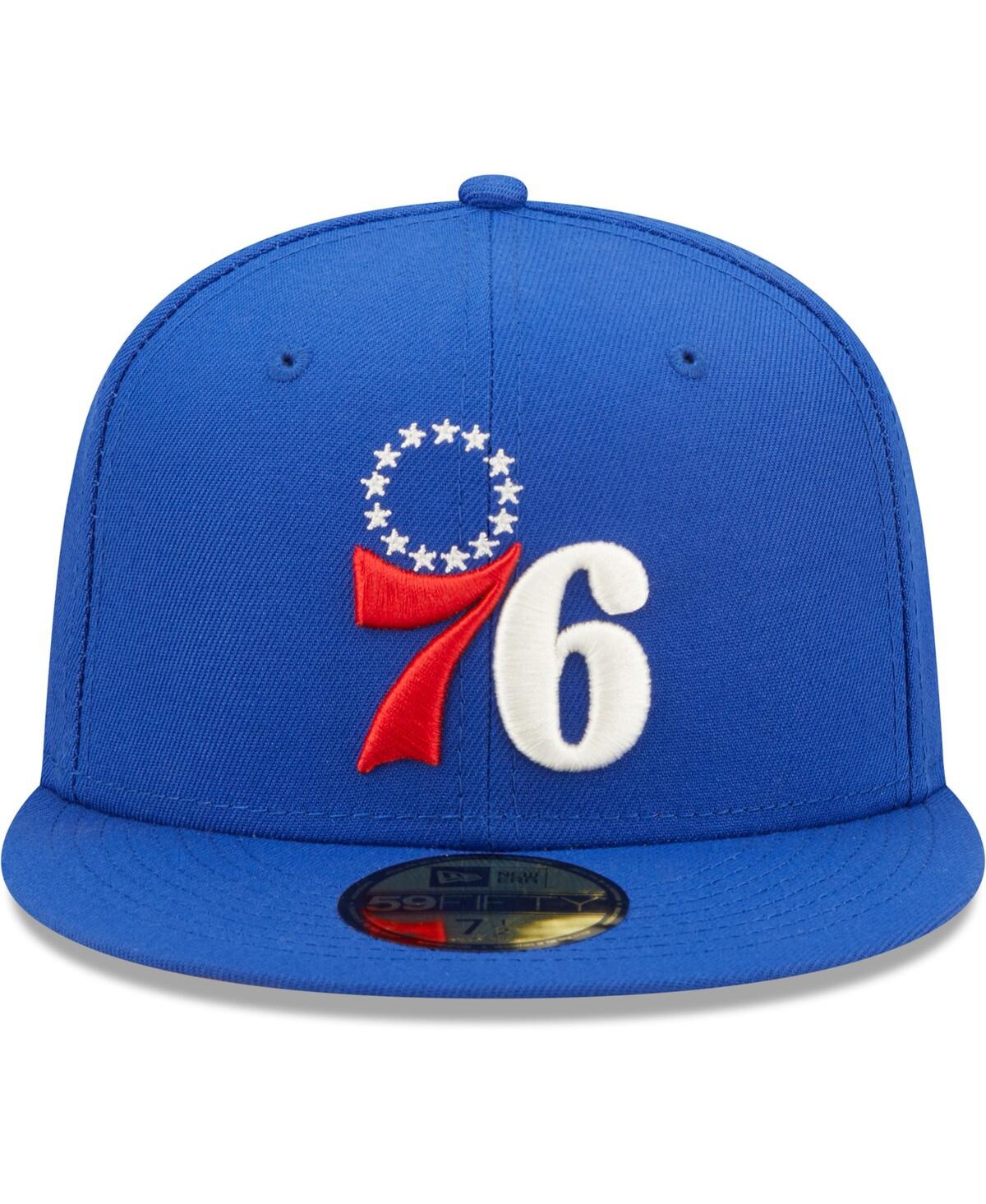 Men's New EraPhiladelphia 76ers 3x Nba Finals Champions Pop Sweat 59FIFTY Fitted Hat - Royal
