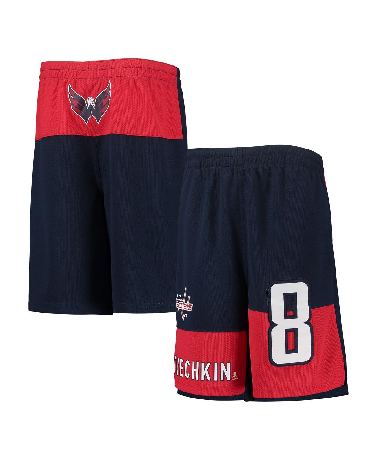 Youth Boys Alexander OvechkWashington Capitals Pandemonium Name and Number Shorts - Navy