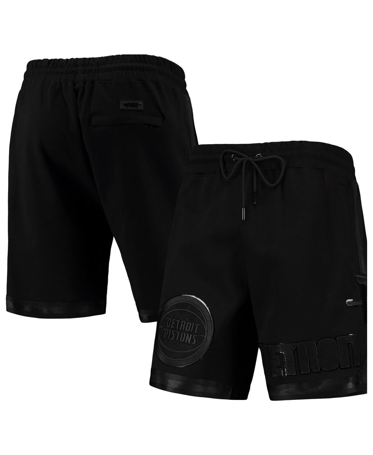 Shop Pro Standard Men's  Detroit Pistons Triple Black Gloss Shorts