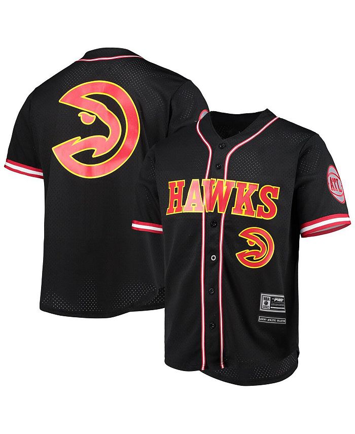 Pro Standard Men's Black Atlanta Hawks Capsule Baseball ButtonUp Shirt