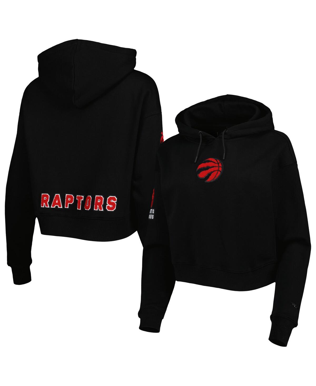 Shop Pro Standard Women's  Black Toronto Raptors Classic Fleece Cropped Pullover Hoodie