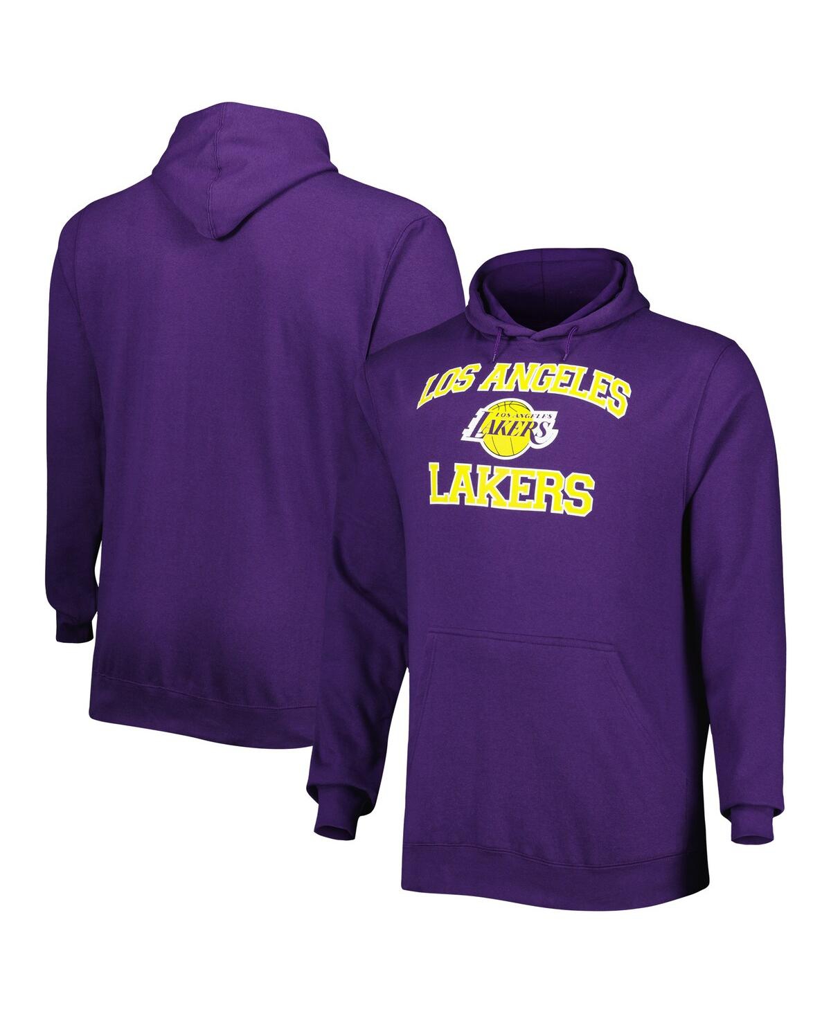 Men'sLos Angeles Lakers Big and Tall Heart and Soul Pullover Hoodie - Purple