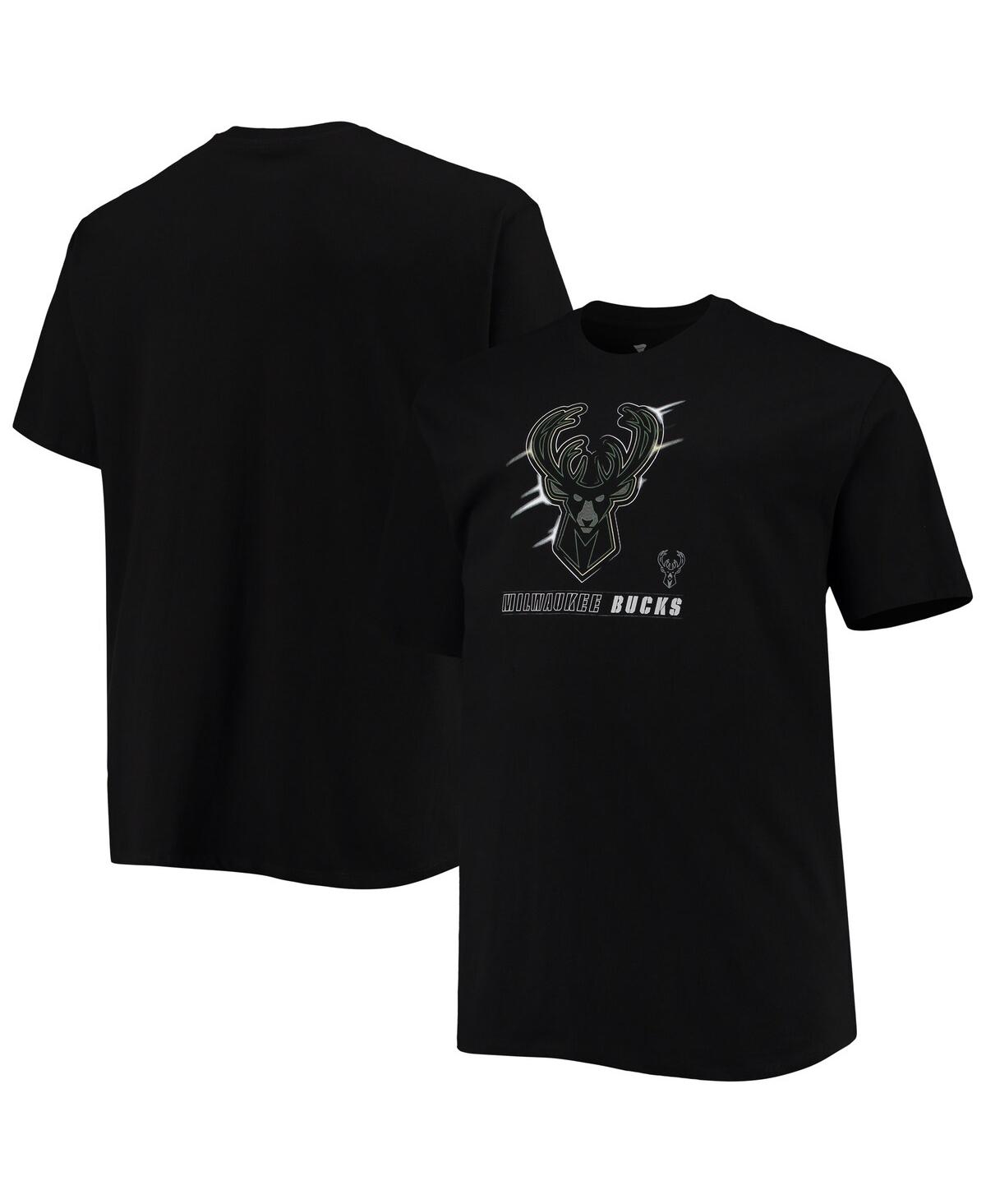 Profile Men's Black Milwaukee Bucks Big And Tall Heart And Soul T-shirt