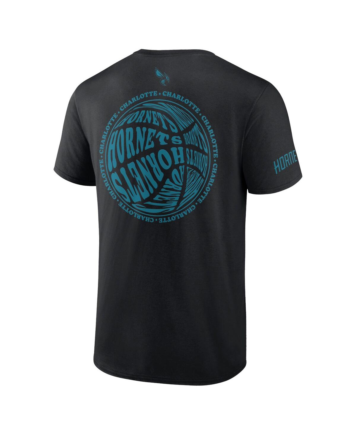 Shop Fanatics Men's  Black Charlotte Hornets Basketball Street Collective T-shirt