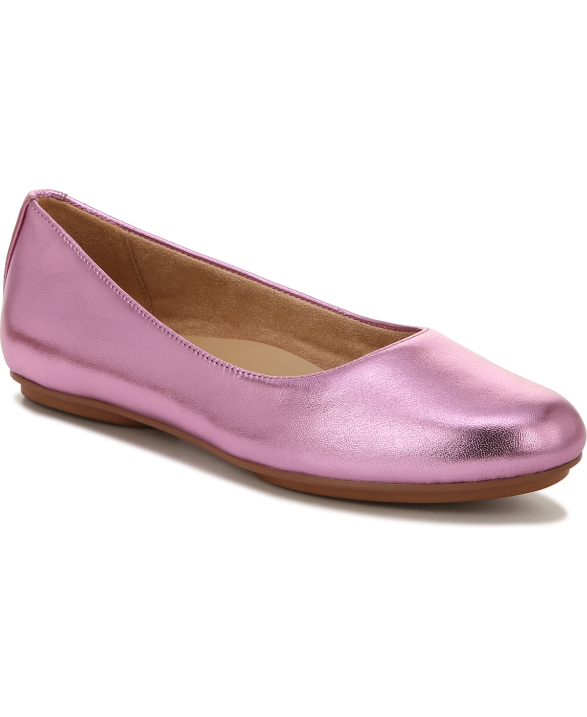 Naturalizer Maxwell Flats Women's Shoes In Wild Rose Metallic Leather ...