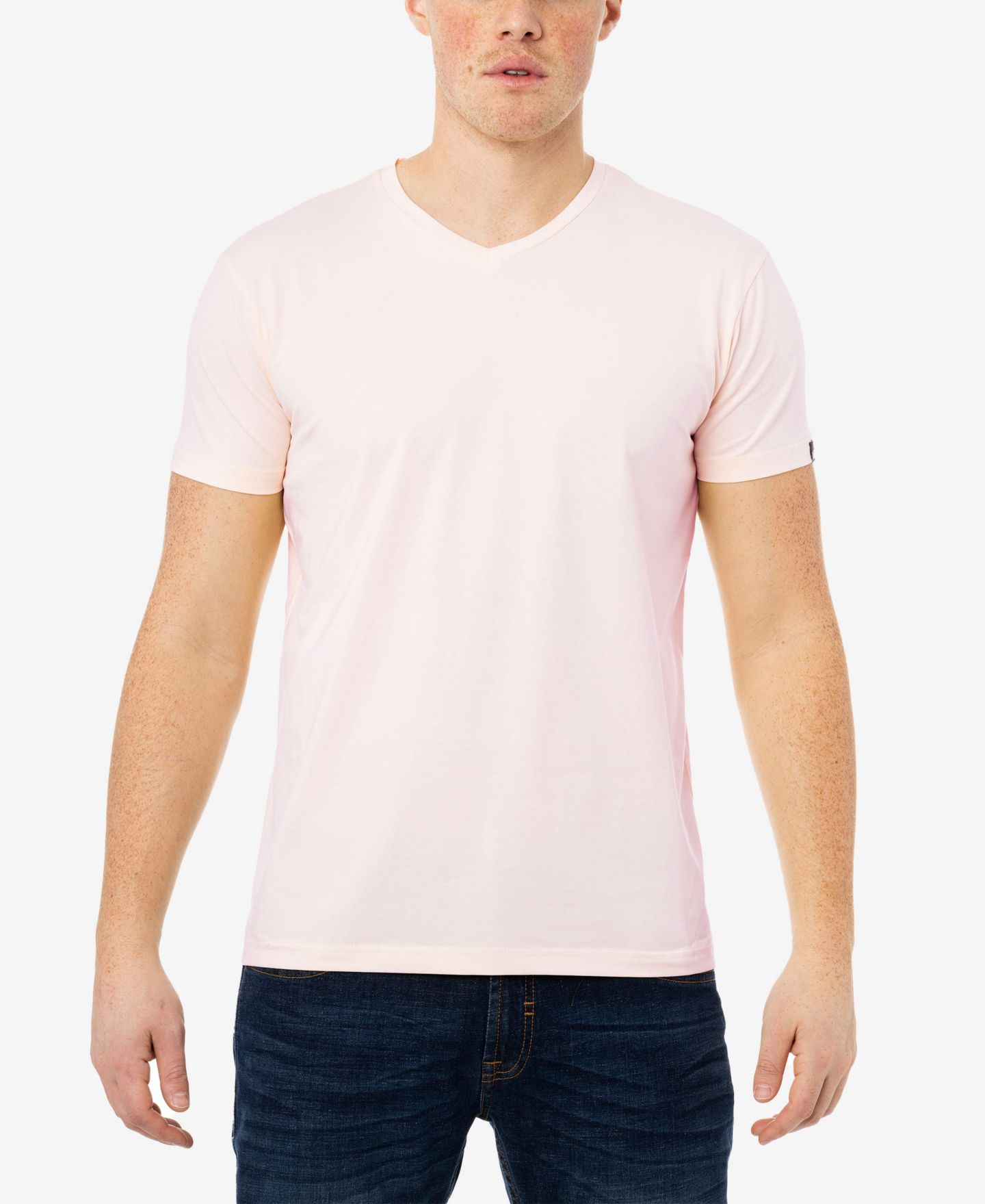 Мужская футболка XRAY Basic V-Neck Short Sleeve, цвет: Розовый — фото 1