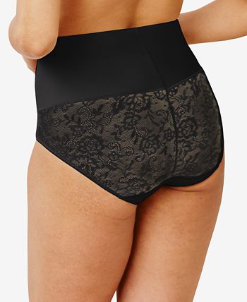 Women's Maidenform DM0051 Tame Your Tummy Brief Panty (Vintage Car Red Lace  XL)