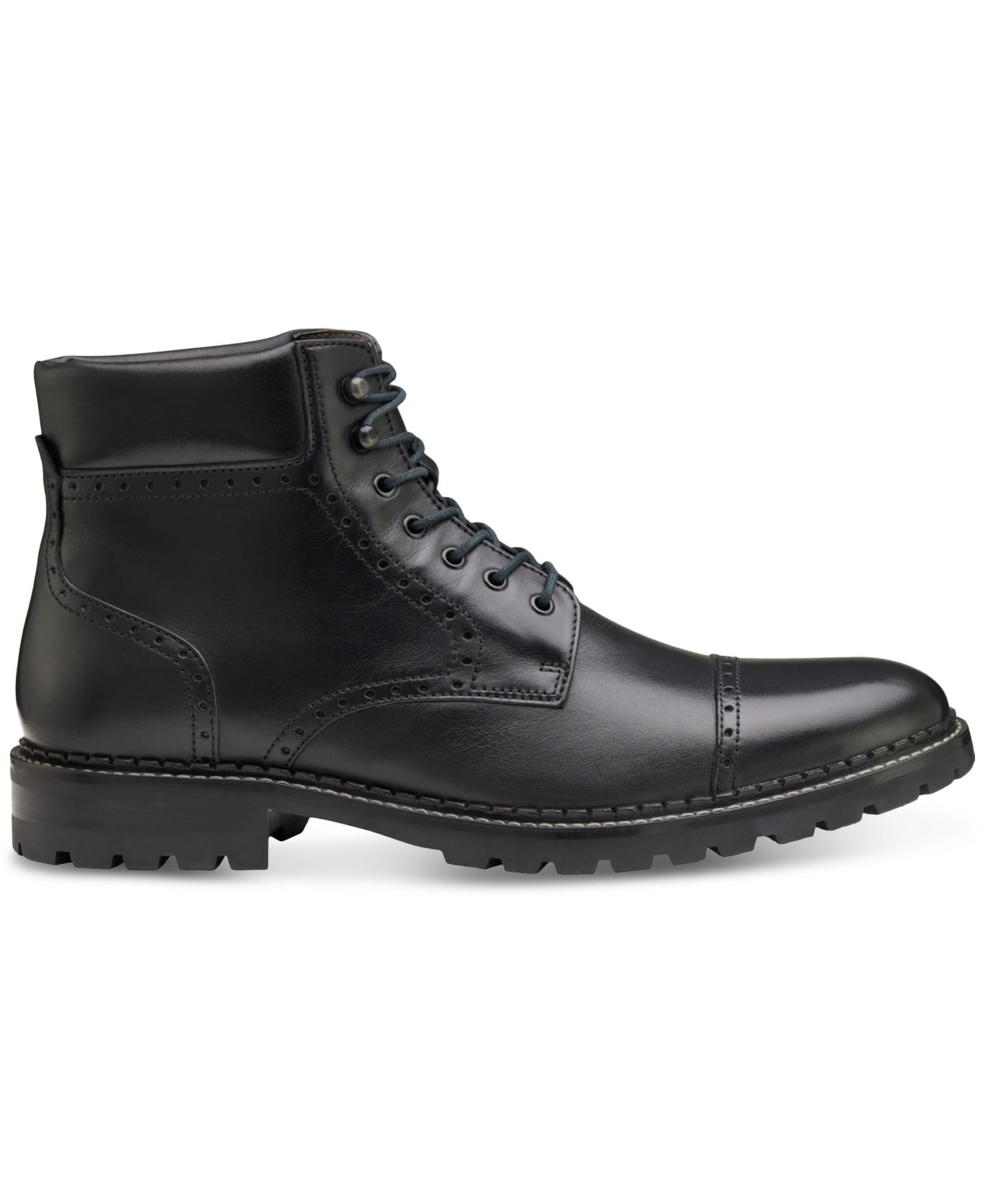Мужские ботинки Johnston & Murphy Garrison Brogue Cap Toe Boot, цвет: Чёрный — фото 3