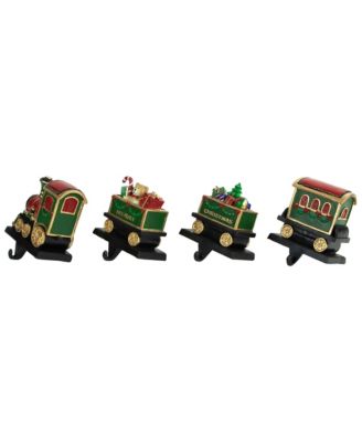4.75" Merry Christmas Train Stocking Holders, Set of 4