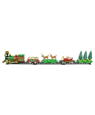 Battery Operated Lighted and Animated Christmas Train With Working Smokestack Set, 22 Piece