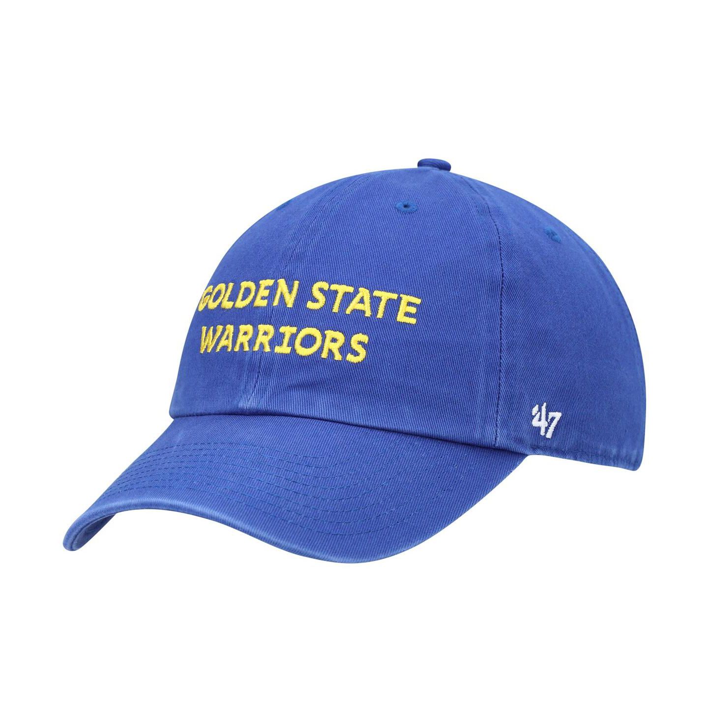 Мужская кепка '47 Brand Royal Golden State Warriors Clean Up Wordmark Adjustable Hat — фото 2