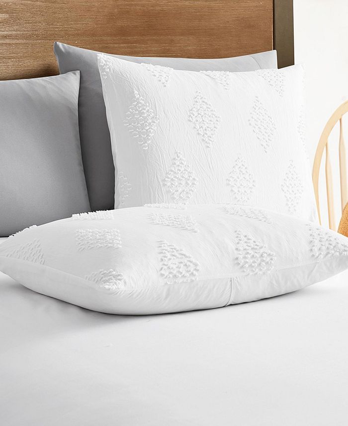 Nestl Bedding Tufted Embroidery Double Brushed 3 Piece Duvet Cover Set