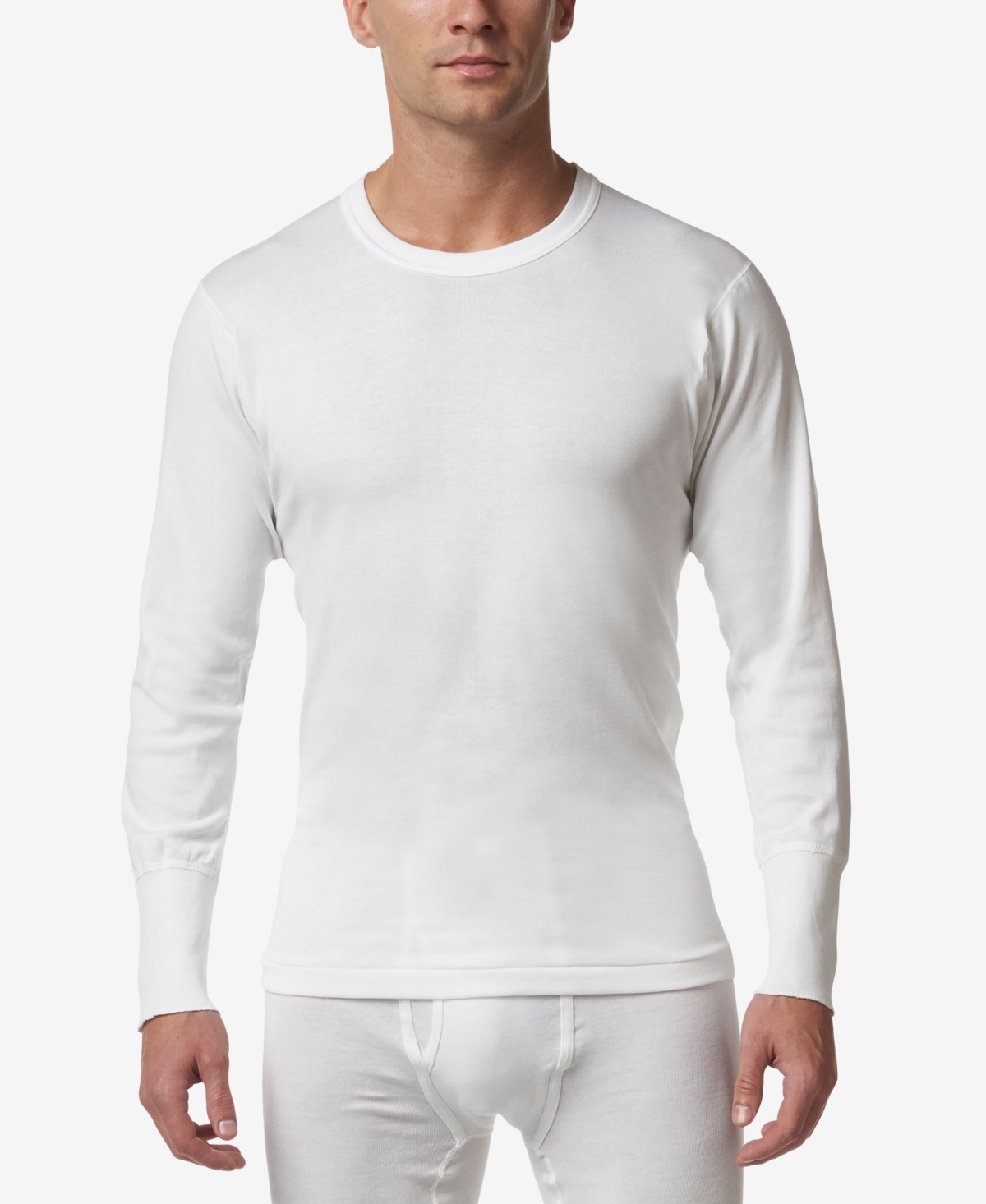 Men's Premium Cotton Rib Thermal Long Sleeve Undershirt - Gray Heather