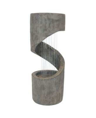 Showering Spiral 31-Inch Outdoor Water Fountain - LED Light - Electric Submersible Pump with Adjustable Flow