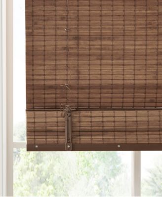 Bamboo Light Filtering Roman Shade, Single Panel for Bedroom, light filtering 100% Natural bamboo window Roman Shades for Living Room, Width 29 length 64 inches, Cordless Lift/Pull Teak Window Panel