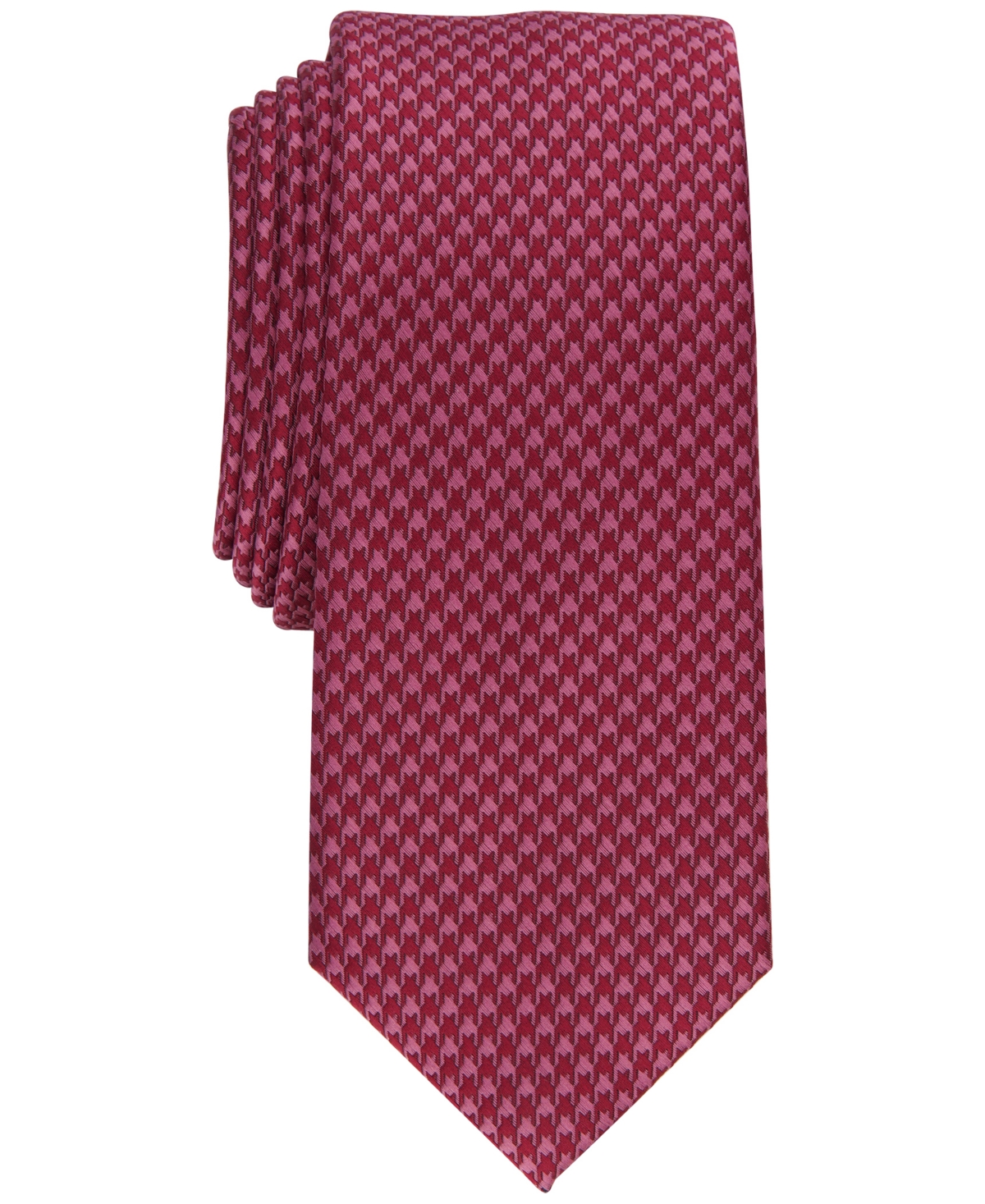 Alfani Men's Moore Houndstooth Tie, Created For Macy's In Red