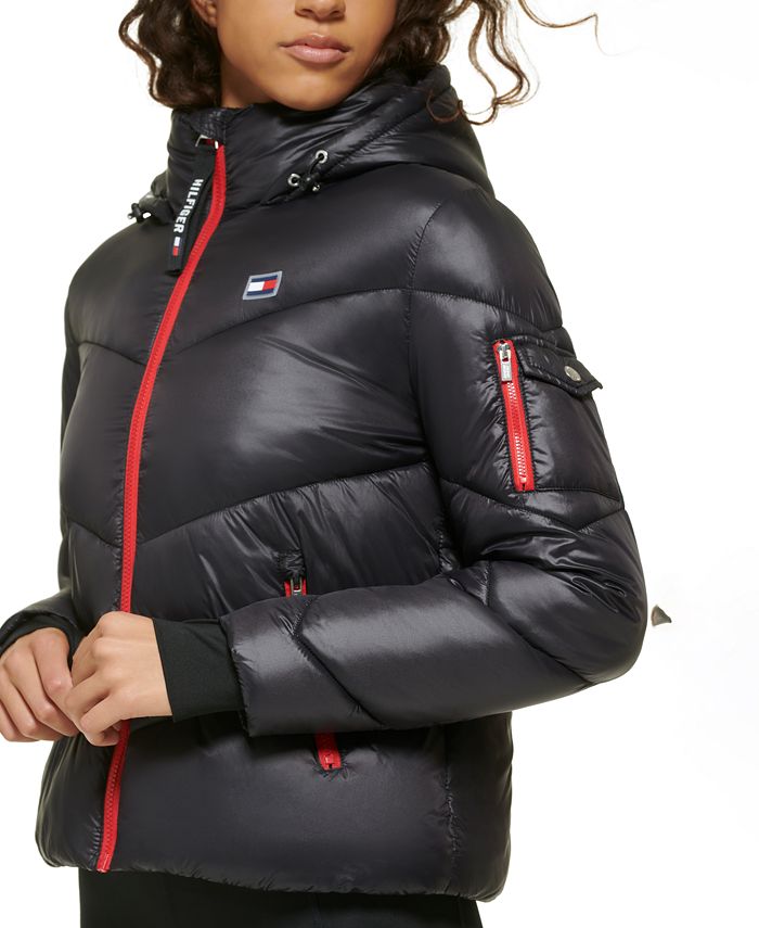 Tommy Hilfiger Women's Hooded Puffer Jacket & Reviews - Activewear ...